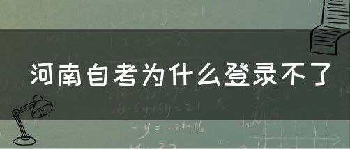 河南自考为什么登录不了