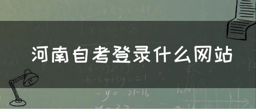 河南自考登录什么网站