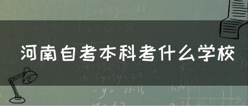 河南自考本科考什么学校