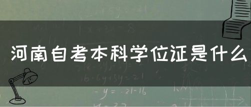 河南自考本科学位证是什么